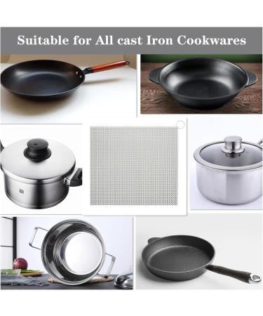2 Pack Stainless Steel Cast Iron Scrubber - Rectangle Metal Chainmail for Cleaning Cookware, Skillet, Pan, Dutch Oven - Buy Online on GoSupps.com