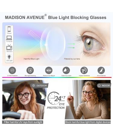 Madison Avenue Blue Light Filter Glasses for Women - Oversized Metal Frame Computer Glasses - Buy Online on GoSupps.com