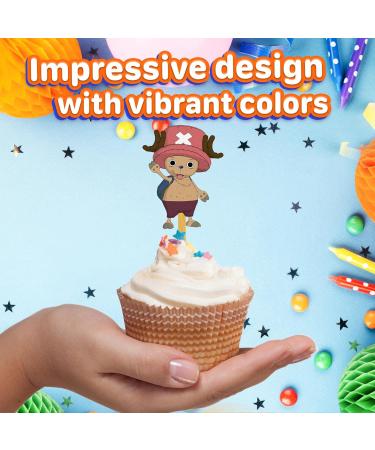24x One Piece Cupcake Toppers Strong Picks Happy Birthday D cor Cupcake Decorations for Kids Birthdays - Buy Online on GoSupps.com