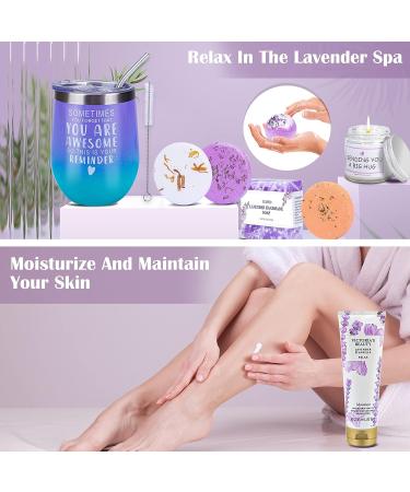 VESPRO Spa Gift Basket for Women - Relaxing Bath and Body Works Set for Mom, Sister, Wife - Spring Sympathy Gift Box in Purple - Buy Online on GoSupps.com