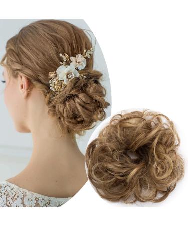 SEGO hairpiece hair tie bun hair extensions hair extension updo with elastic band natural light brown & ash blonde #12H24 - Buy Online on GoSupps.com