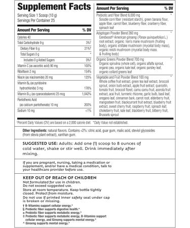 Benefiber Prebiotic Fiber + Supergreens Dietary Supplement Powder Watermelon Lemonade Flavor 8.8 oz (250g) - Buy Online on GoSupps.com