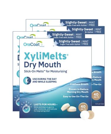 OraCoat, XyliMelts for Dry Mouth Care 160 discs, All Natural, Gluten Free, No Preservatives, Helps Neutralize Acids.