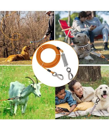 Tie Out Cable for Dogs 50ft Dog Leash for Large Dogs Long Dog Leash 1007 lbs Dog Leads for Yard Chew Proof Heavy Duty Dog Tie Out Cable for Large Dogs Durable Dog Runner Tether Line for Outdoor Orange - Buy Online on GoSupps.com