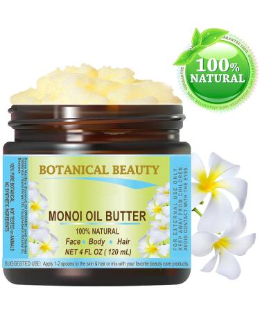 Botanical Beauty MONOI OIL BUTTER - Pure Natural Virgin Unrefined RAW 4 Fl. Oz. for Face Skin Body Hair & Nails | International Shipping - Buy Online on GoSupps.com