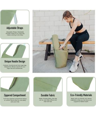 RIMSports XL Hoodie Yoga Mat Bag with Strap - Olive Green Yoga Gym Bag with Mat Holder - Buy Online on GoSupps.com