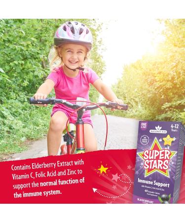 Natures Aid Super Stars Immune Support for Children 4-12 Years - 60 Chewable Tablets - Buy Online on GoSupps.com