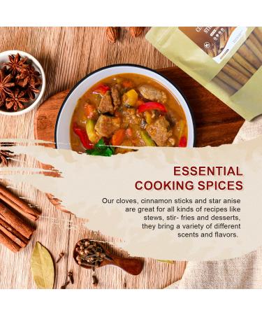 Cinnamon Sticks, Star Anise, Cloves Bulk Spice Set - 4oz Each - Natural & Preservative-Free - Starter Kitchen Spice Gift Set - Buy Online on GoSupps.com