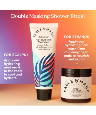 Fable & Mane SahaScalp Cooling Mud Mask | Dry Itchy Scalp Treatment | Scalp Moisturizer & Detox - 6FL oz - Buy Online on GoSupps.com