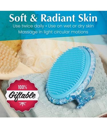 Exfoliating Brush for Razor Bumps & Ingrown Hairs - Dylonic Blue Pattern | Smooth Skin Solution for Men & Women - Buy Online on GoSupps.com