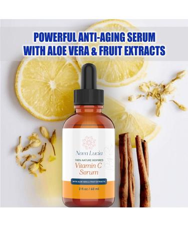 Vitamin C Serum with Aloe Vera & Vitamin E - Anti-Oxidant for Anti-Aging & Wrinkle Reduction - 2oz - Buy Online on GoSupps.com