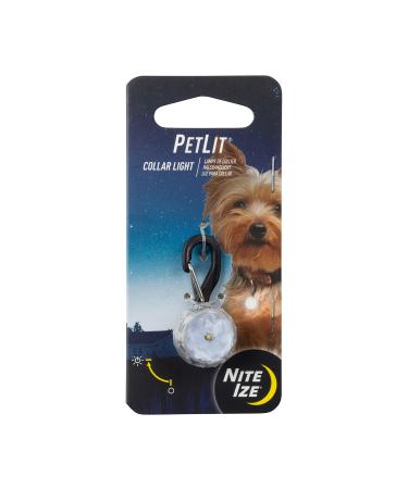 Nite Ize PetLit LED Collar Light, Dog Or Cat Collar Light, Replaceable Batteries, White LED Jewel Design