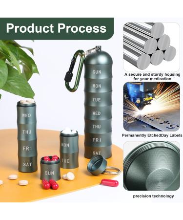 Outdoor Sealed Travel Pill Box Set - Waterproof Stackable 14-Day Organiser for Vitamins Fish Oil & More | Aluminium Pill Holder - Buy Online on GoSupps.com