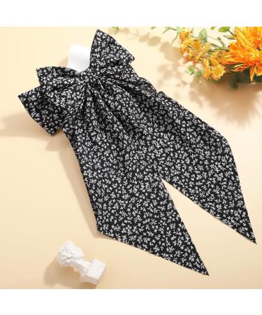 Wllhyf Large Bow Hair Clips - 90s Satin Hairpins for Women & Girls | Stylish Black French Band Accessories - Buy Online on GoSupps.com