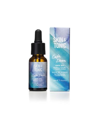 SKIN & TONIC Calm Down Face Oil Centella Asiatica Leaf Extract Blueberry and Camellia Oils For Sensitive Renewed and Calm Skin 20ml