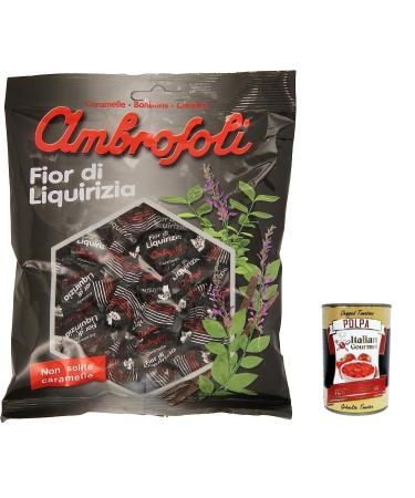Italian Gourmet E.R. Ambrosoli Liquorice Sweets 150g + Italian Gourmet Pulp 400g Pack of 6