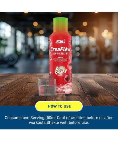 Applied Nutrition CreaFlow Liquid 3000mg Creatine per serving ready to use for high absorption and performance 500ml 10 servings 500ml Sour Cherry Sour Cherry 500ml - Buy Online on GoSupps.com