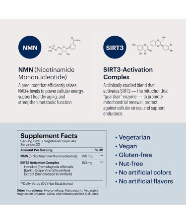 ELYSIUM Signal NMN Supplement - Clinically Proven to Support NAD+ Production Mitochondrial Function & Metabolic Health - Nicotinamide Mononucleotide and SIRT3 Activation Complex- 30 Day Supply - Buy Online on GoSupps.com