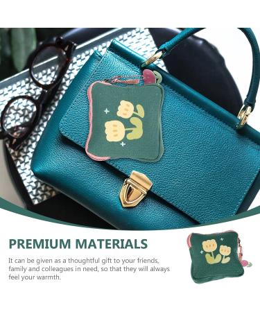 Healvian Flower Makeup Bag | Sanitary Napkin Storage & Menstrual Pad Holder | Portable Zipper Bag for Tampons & Coins | First Period Kit | Green Women's Makeup Bag - Buy Online on GoSupps.com