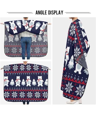 Waterproof Barber Cape - Christmas Snowflake Polar Bear & Cheetah Hair Cutting Bib for Men and Women - Buy Online on GoSupps.com