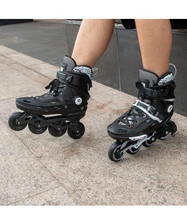 Adult 4 Wheel Speed Inline Roller Skates - High Performance Fitness Racing Skates - Black - Men 9-9.5/Women 9.5-10/26-26.5cm - Buy Online on GoSupps.com