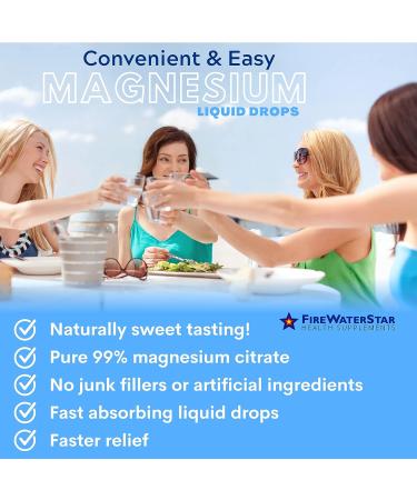 Organic Non-GMO Magnesium Citrate Liquid Drops - 4oz - Supports Energy, Muscles, Nerves - Vegan Bioactive Supplement for Adults & Kids - Buy Online on GoSupps.com