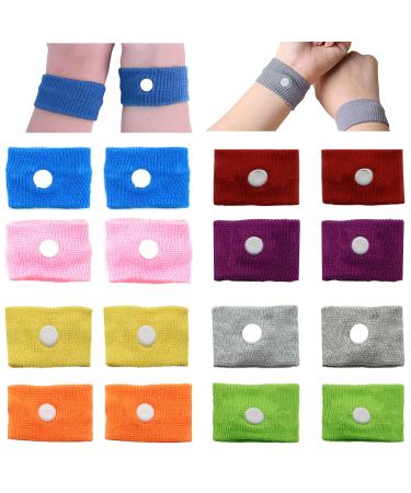 GLKJUS 8 Pairs Motion Sickness Bands Acupressure Nausea Relief Wristbands Anti Nausea Bracelet for Car Sea Sickness Pregnant Flying Travel