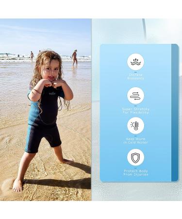 Vofiw Kids 2.5mm Neoprene Shorty Wetsuit - Navy Blue | Boys Girls Toddler Back Zip Wet Suit for Swimming Diving Snorkeling Surfing - Buy Online on GoSupps.com