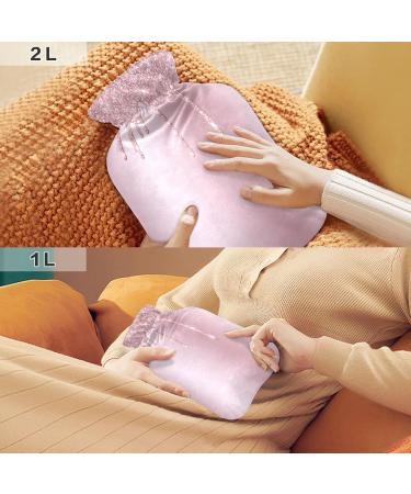 Buy Pink Glitter Drop Hot Water Bottle 2L - Rose Gold Plush Cover | Winter Warmer for Kids & Adults - Buy Online on GoSupps.com