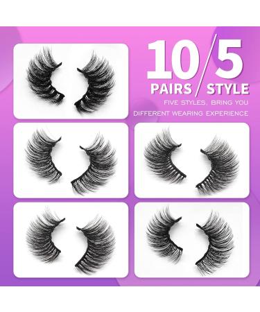 10 Pairs Cat-Eye Magnetic Lashes with Eyeliner | Natural Looking 3D Magnetic Eyelashes Pack - Buy Online on GoSupps.com