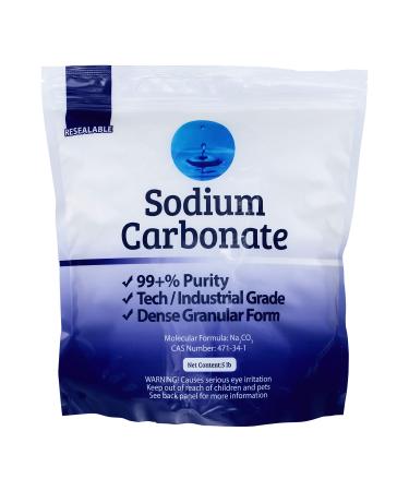 Duda Energy 5 lb Bag of Pure Sodium Carbonate Dense Soda Ash Na2CO3 pH Adjust Chemical Spa Pool Cleaning Dishwasher
