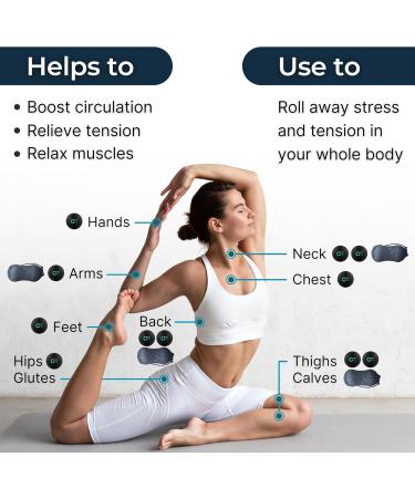 Plyopic Massageball Set - 6cm Fascia Balls & Peanut Duo-Ball Bag for Myofascial Massage Trigger Point Relief Muscle Tension Relief | International Shipping Available - Buy Online on GoSupps.com