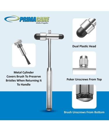 Primacare DH-3693 Buck Neuro Reflex Hammer | Dual-Plastic Head & Brush | 7.5 Inches - Buy Online on GoSupps.com