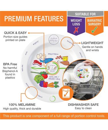 Bariatric Melamine Portion Control Plate 8 For Weight Loss After Surgery. Bariatric Surgery Must Haves For Gastric Sleeve  Bypass Or Band With Protein  Carbs And Vegetables - Buy Online on GoSupps.com