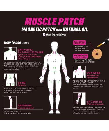 45 Pack Muscle Magnetic Patch | Natural Oil Acupressure Patches | 1300 Gauss Therapy | Light Magnetic Energies | Made in South Korea - Buy Online on GoSupps.com
