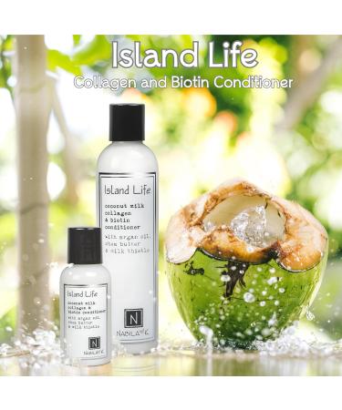 Island Life Coconut Milk Conditioner - Biotin & Collagen with Vitamin B7 Argan Oil & Shea Butter for All Hair Types - 9 oz - Buy Online on GoSupps.com