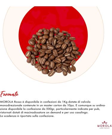 Morola Caff Italiano - Coffee Beans - Morola Red Blend - 1000g Bag - 1kg Pack - Made in Italy - Buy Online on GoSupps.com