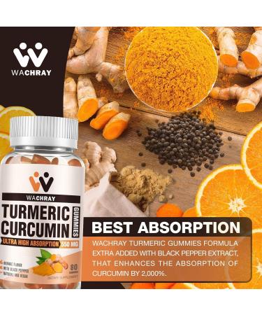 Turmeric Curcumin Gummies with Ginger & Black Pepper Extract - 3 Pack | 80 Count (Pack of 3) | Vegan & Organic Tumeric Supplements for Pain, Inflammation, Joint & Weight Health Support - Gelatin-Free for Adults & Kids - Buy Online on GoSupps.com