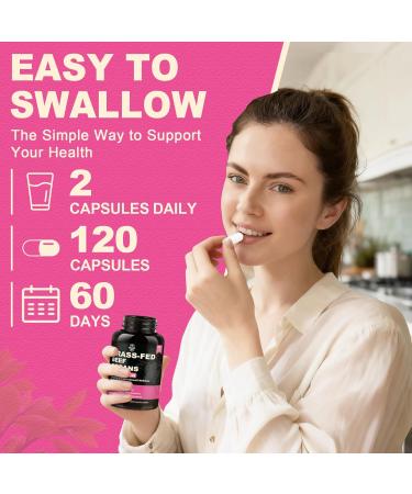 Beef Organ Supplement for Women - Beef Liver, Kidney, Heart, Uterus Tissue, Ovary | Supports Women's Overall Energy and Wellness | Grass Fed, Pasture Raised in New Zealand, 120ct,1P 120 Count (Pack of 1) - Buy Online on GoSupps.com