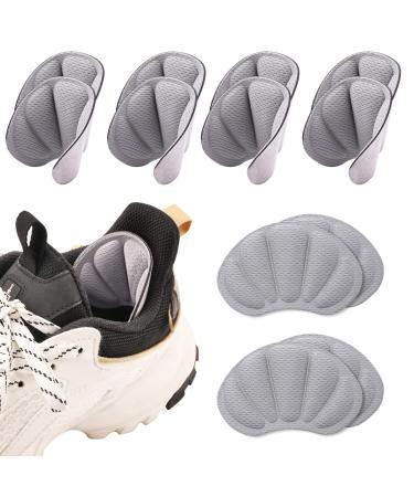 6 Pairs Heel Grips Heel Liner Shoe Inserts Self-Adhesive Heel Cushion Anti-Slip Shoe Pads Sport Shoes Heel Blister Protectors for Loose Shoes Too Big Ladies Women Men Gray