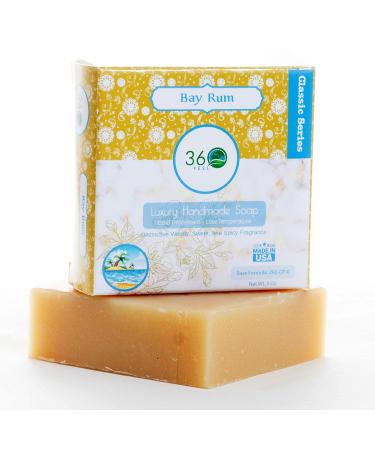 360Feel Bay Rum Soap - Handmade Men's Bar with Woodsy Spicy Scent - Perfect Gift for Men - Castile Shaving Soap - Buy Online on GoSupps.com