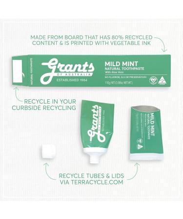Grants Of Australia Fresh Mint Nat Toothpaste 10 Sachet 0.1oz - Buy Online on GoSupps.com