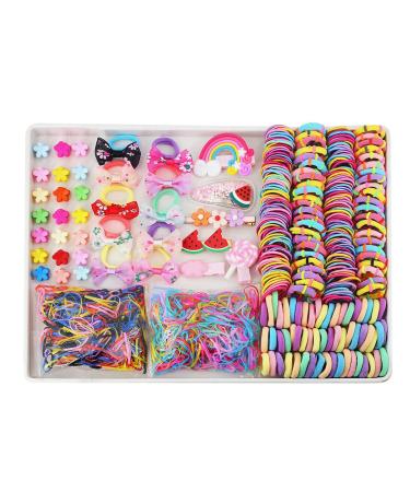 Girl Hair Tie Accessories Set - Hair Clip Rubber Band Barrette|Kids Hair Toddler Hair Hair Clips Flower|Hair Clips Bows Ties|Hairpins Set Head Ornaments|Hair Clip Elastic for Girls Children