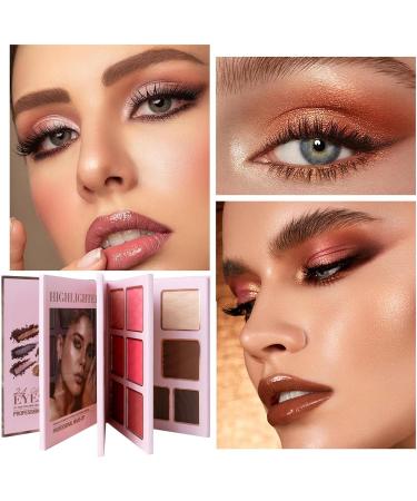  Gwtdtoad Makeup Palette Book - Shiny Eyeshadow Glitter Face Palette Blush Contour | For Daily Travel Holidays Birthday Wedding Work Events Women - Buy Online on GoSupps.com