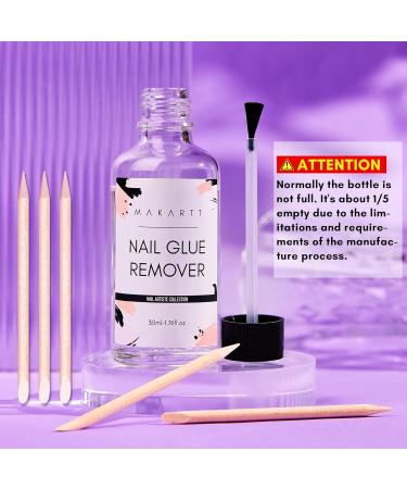 Makartt Nail Glue Remover Kit - 30ml Acetone-Free Remover & 5 Adhesive Tips for Artificial Nails - Buy Online on GoSupps.com