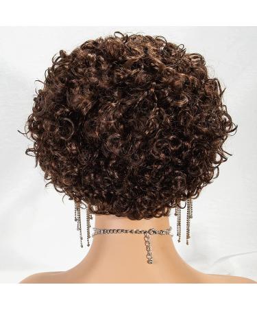 180 Density Headband Wig for Black Women - Dark Brown Glueless Pixie Cut Curly Bob - 6 Inch Human Hair #4 - Buy Online on GoSupps.com