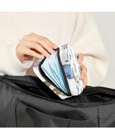 Colorful Line Dog Pattern Period Pocket Bag - Feminine Menstrual Cup Holder & Nursing Pad Storage for Women & Teens - Buy Online on GoSupps.com