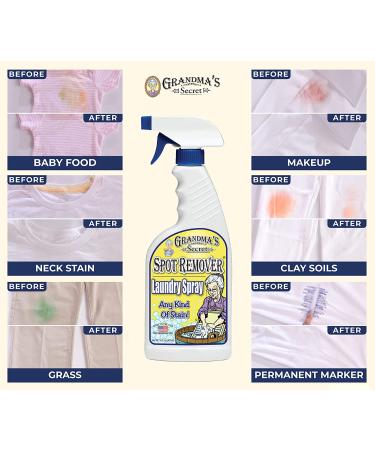 Grandma's Secret Spot Remover Laundry Spray - Chlorine and Toxin-Free Stain Remover - 16oz, Pack of 2 - Oil, Paint, Blood, and Pet Stain Remover for Clothes - Buy Online on GoSupps.com