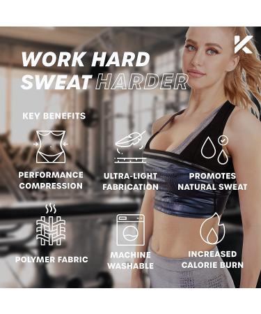 Fitever Women's Sauna Suit Sweat Vest | Waist Trainer & Body Shaper for Weight Loss | Black L/XL - Buy Online on GoSupps.com