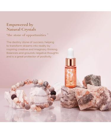 Women & Teenager Anxiety Bracelet with Pink Zebra Jasper Beads & Essential Oils for Self Care - Rose Gold Love Lock 17.5cm (Small) - Buy Online on GoSupps.com